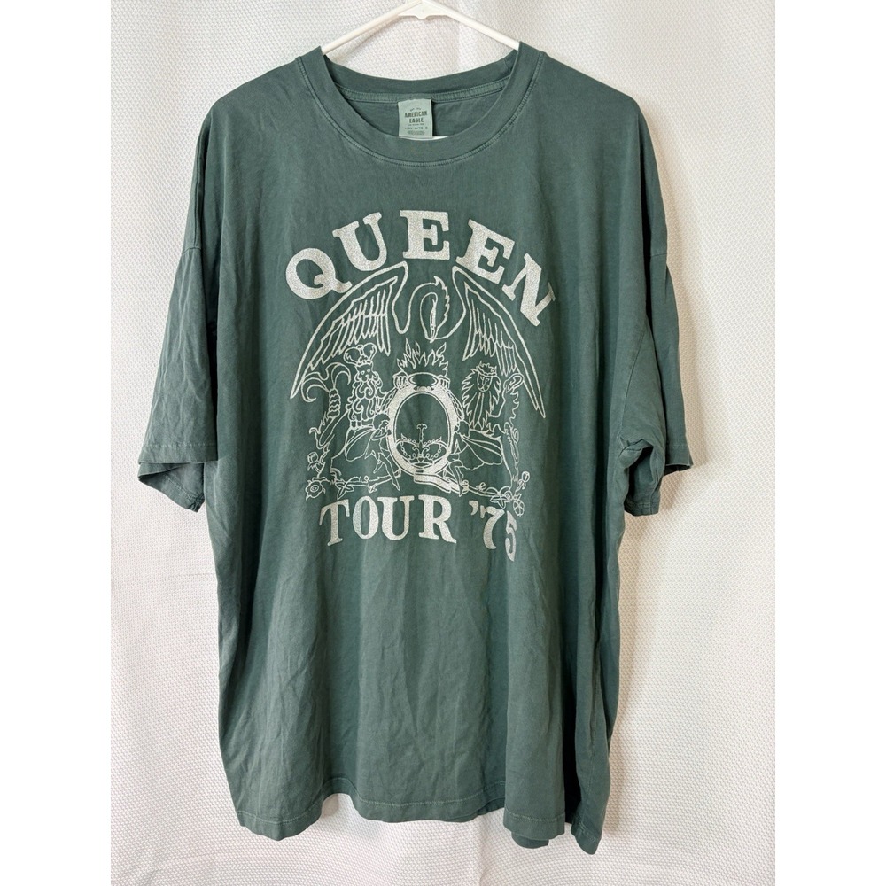 American Eagle Queen Tour 1975 Green Short Sleeve T Shirt L/XL